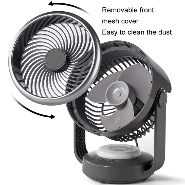 Air Circulation Fan Automatic Oscillating Head Desktop Fan With LED Light(White) - Electric Fans by buy2fix | Online Shopping UK | buy2fix