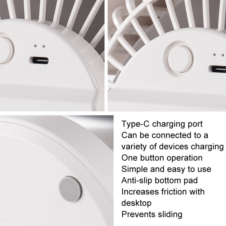 Air Circulating Fan USB Charging Desktop Quiet Fan(White) - Electric Fans by buy2fix | Online Shopping UK | buy2fix