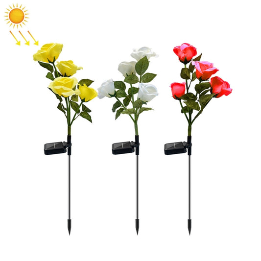 Solar Simulation Rose Flower Light Ground Insert Color Garden Lawn Lights(Random Color Delivery) - Solar Lights by buy2fix | Online Shopping UK | buy2fix