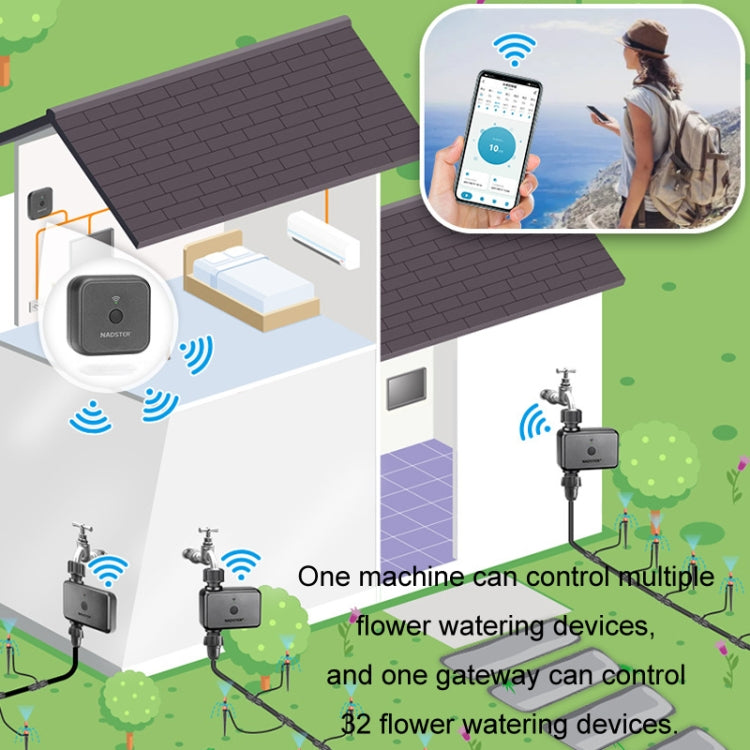 NADSTER US Plug Bluetooth WiFi Remote Automatic Timed Flower Watering Controller, Specification: Dual Outlet - Watering & Irrigation by NADSTER | Online Shopping UK | buy2fix