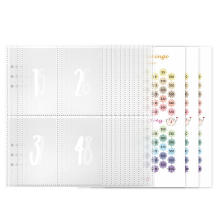 25sheets /Set A5 6 Holes Save Money Challenge Envelopes Replacement Inner Page, Spec: Set 2 - Notebooks by buy2fix | Online Shopping UK | buy2fix