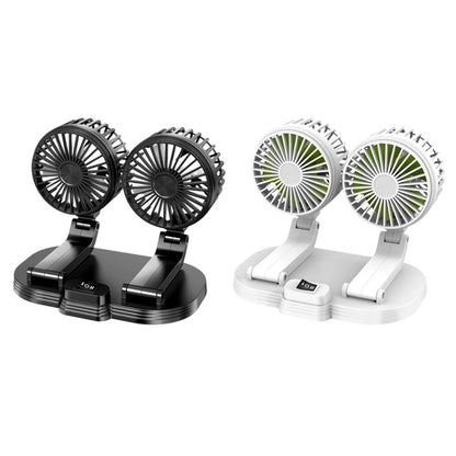 5V USB Port Car Dual-head Fan Circulation Fan(White) - Heating & Fans by buy2fix | Online Shopping UK | buy2fix