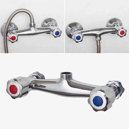 In-wall Dual Control Hot And Cold Water Faucet Bathroom Mixer Valve Shower Faucet, Specification: With Corner - Faucets & Accessories by buy2fix | Online Shopping UK | buy2fix