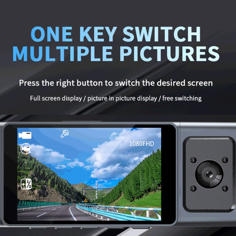 3 Camera Lens 3-inch IPS Screen WiFi Car Dash Cam 1080P Night Vision Dash Camera for Cars 32G - Car DVRs by buy2fix | Online Shopping UK | buy2fix