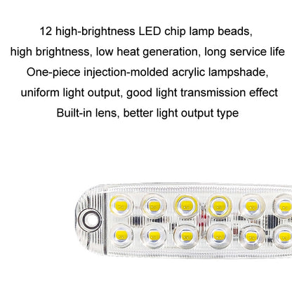 6pcs 12-Bead LED Flashing Warning Lights Motorcycle RV Signal Lights(Green Light) - Clearance Lights by buy2fix | Online Shopping UK | buy2fix