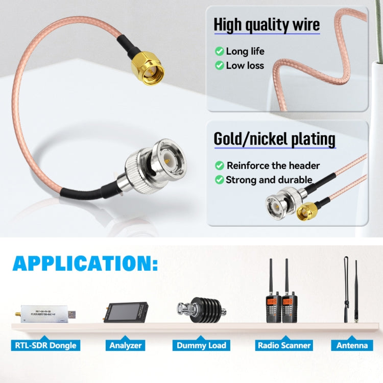 50cm SMA Male To BNC Male RG316 Coaxial RF Adapter Cable - Connectors by buy2fix | Online Shopping UK | buy2fix