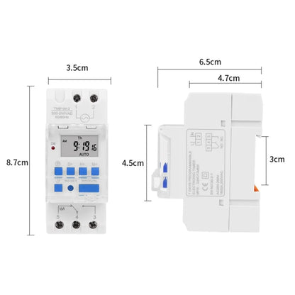 SINOTIMER TM919AK 85-265V AC 16A Din Rail Mount Digital Timer Switch Microcomputer Weekly Programmable Time Relay Control - Switch by SINOTIMER | Online Shopping UK | buy2fix