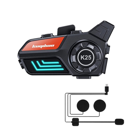 KUQIBAO Motorcycle Helmet Waterproof Bluetooth Headset With Light(Hard Microphone) - Motorcycle Walkie Talkie by KUQIBAO | Online Shopping UK | buy2fix