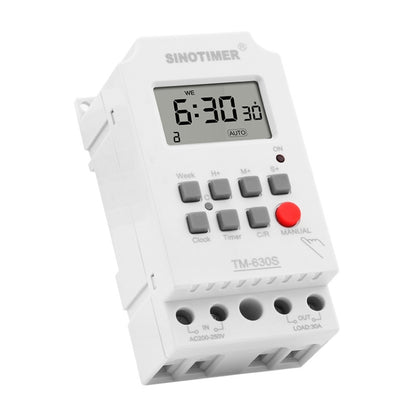 SINOTIMER TM630S-1 110V 30A Timer Switch 1 Second Interval Weekly Programmable Time Relay - Switch by SINOTIMER | Online Shopping UK | buy2fix