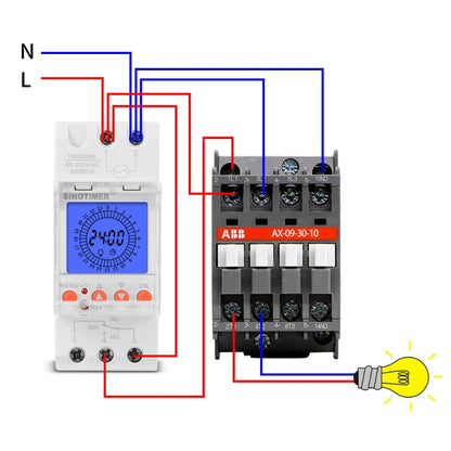 SINOTIMER  TM929BKL 85-265V 30A 24hrs Digital Analogue Din Module Time Switch With Backlight - Switch by SINOTIMER | Online Shopping UK | buy2fix