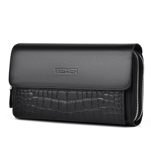 WEIXIER W129 Men Magnetic Buckle Anti-Theft Clutch Bag Large Capacity Multi-Card Wallet(Black) - Wallets by WEIXIER | Online Shopping UK | buy2fix