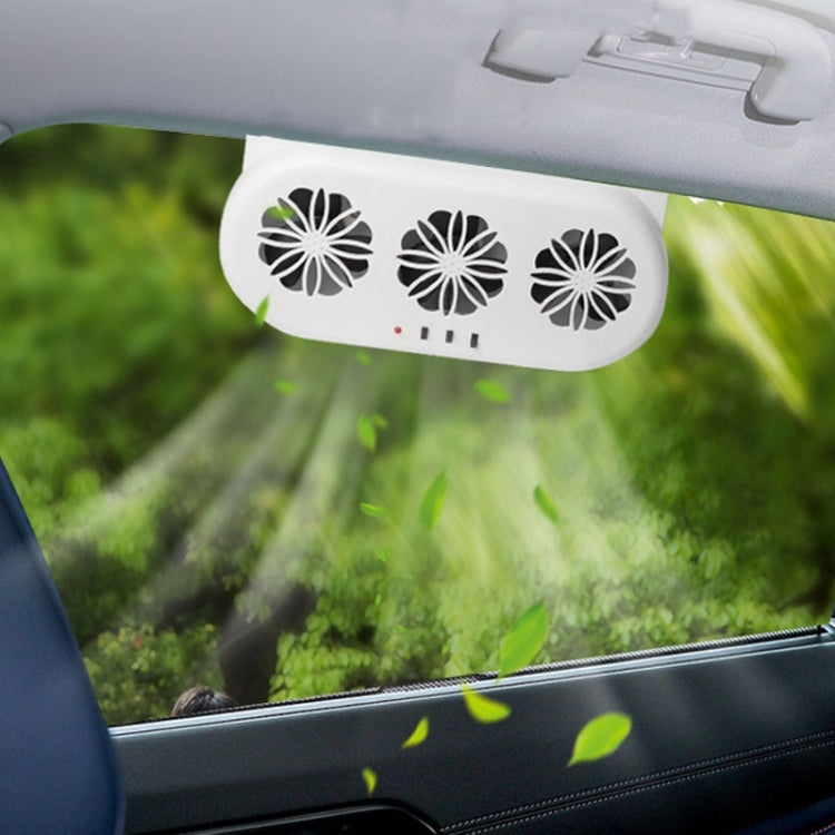 USB Plug-In Car Window Exhaust Fan Car Air Circulation Cooling Ventilation Fan, Color: Solar Black - Heating & Fans by buy2fix | Online Shopping UK | buy2fix