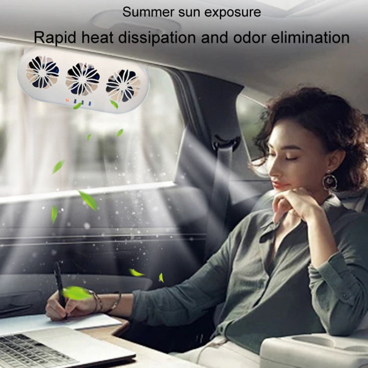 USB Plug-In Car Window Exhaust Fan Car Air Circulation Cooling Ventilation Fan, Color: Solar Black - Heating & Fans by buy2fix | Online Shopping UK | buy2fix