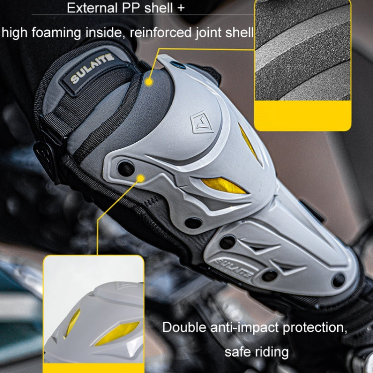 SULAITE Motorcycle Outdoor Riding Breathable Protective Equipment, Color: 2pcs /Set Knee Pads Gray - Protective Gear by SULAITE | Online Shopping UK | buy2fix