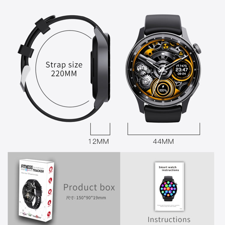 F207 Smart Watch 1.35-Inch Narrow Edge Screen Supports Bluetooth Calls / 24H Health Monitoring / 150+ Sports Modes, Color: Black 3-Beads Steel - Smart Watches by buy2fix | Online Shopping UK | buy2fix