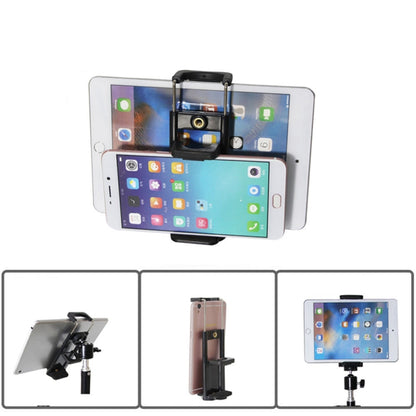 Universal 2 in 1 Tablet Phone Holder Clip Tripod Adapter Mount - Stand by buy2fix | Online Shopping UK | buy2fix