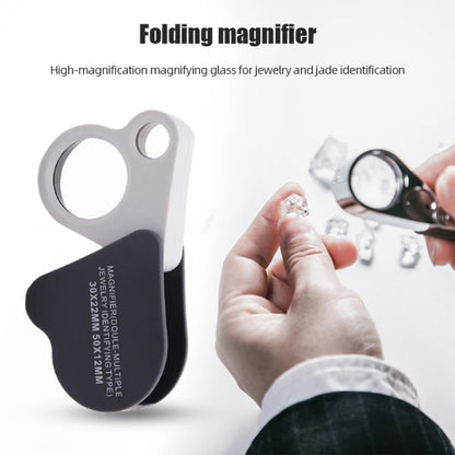 Portable Folding 30X/50X Dual Lens High Definition Jewelry And Jade Magnifier - Detection Jewelry by buy2fix | Online Shopping UK | buy2fix