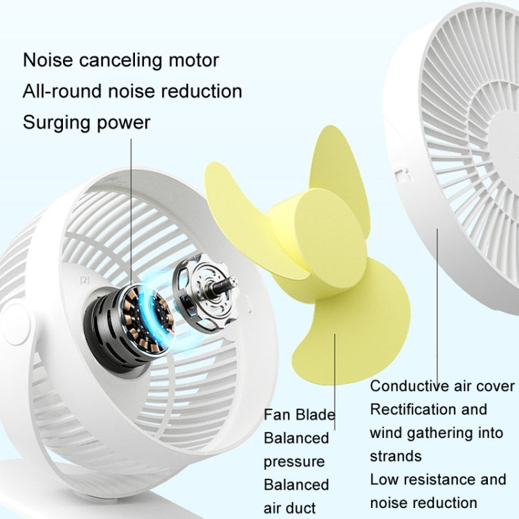 JisuLife FA29A Clip Desktop Mini Fan Portable USB Rechargeable Fan(White) - Electric Fans by JisuLife | Online Shopping UK | buy2fix