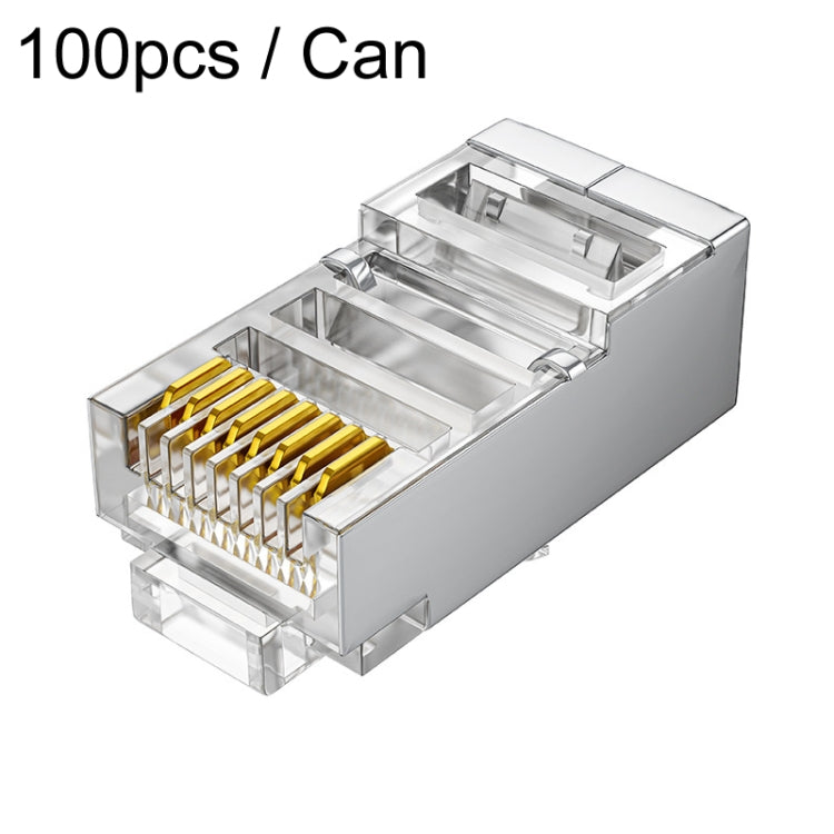 3U 100pcs / Can JINGHUA S688 Gigabit Transport Cabling Extruded Super Cat6 Dual Shield RJ45 8P8C Connector - Lan Cable and Tools by JINGHUA | Online Shopping UK | buy2fix