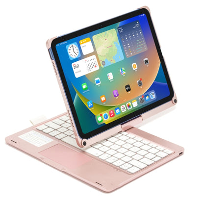 For iPad 10th Gen 10.9-inch 2022 Tablet Bluetooth Keyboard With Backlight 360 Degree Rotation(Rose Gold) - Universal by buy2fix | Online Shopping UK | buy2fix