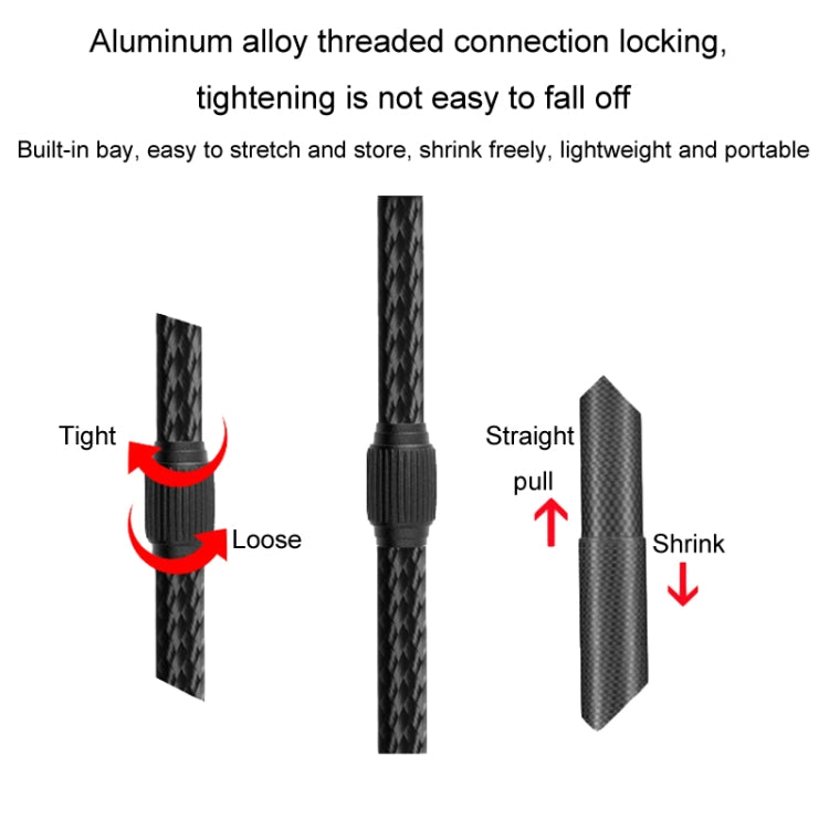 Telescopic Car Phone Mount Extension Arm Double Jointed Swivel Carbon Fiber Bracket Connecting Rod, Model: 217-300mm For 20mm Ball Head - Car Holders by buy2fix | Online Shopping UK | buy2fix