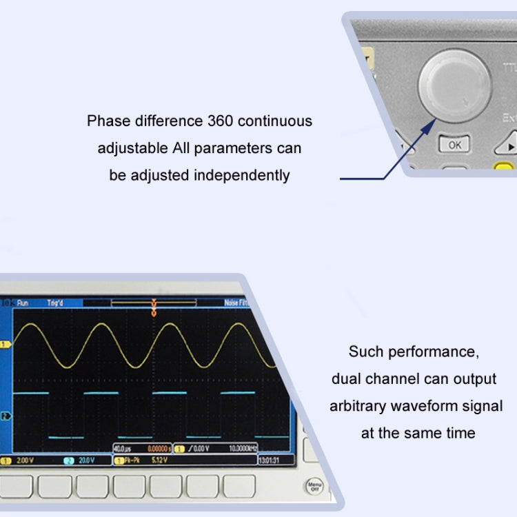 JUNTEK Programmable Dual-Channel DDS Function Arbitrary Waveform Signal Generator, Frequency: 40MHz(EU Plug) - Other Tester Tool by buy2fix | Online Shopping UK | buy2fix