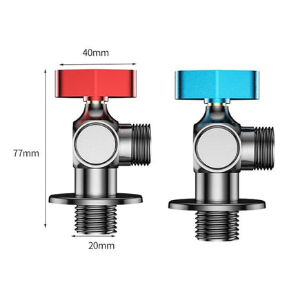 Copper High Flow 4-point Ball Valve Hot Cold Water Gas Water Heater Full Open Triangle Valve, Color: Electroplated Red Label Hot Water - Water Heaters & Accessories by buy2fix | Online Shopping UK | buy2fix