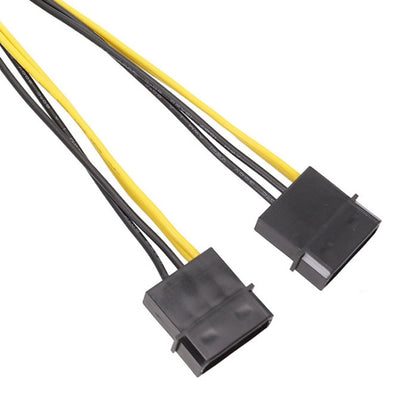 15cm IDE Power Dual Large 4Pin To EPS 8Pin CPU Supply Cable - Power Cord by buy2fix | Online Shopping UK | buy2fix