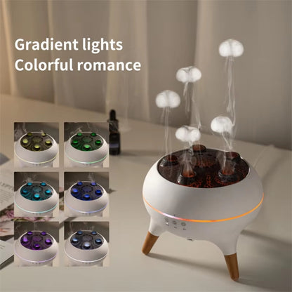 Dynamic Multi-Spray Aromatherapy Diffuser With Colorful Lights Remote Control Humidifier EU Plug(V80 Spit Circle Upgrade Model) - Air Purifiers & Accessories by buy2fix | Online Shopping UK | buy2fix