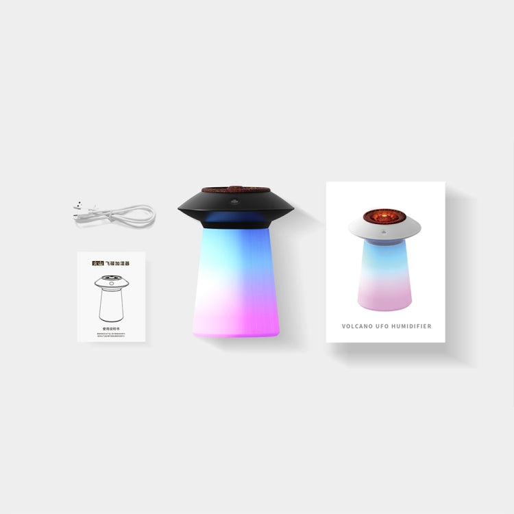 HX126 Sound Pickup RGB Light Volcano Humidifier Simulated Flame Aromatherapy Machine, Color: White - Air Purifiers & Accessories by buy2fix | Online Shopping UK | buy2fix