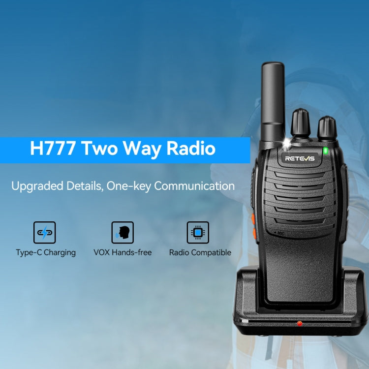 RETEVIS H777 1pair 16 Channels Compact Portable Handheld Walkie Talkie With Charging Base, Style: PMR - Handheld Walkie Talkie by RETEVIS | Online Shopping UK | buy2fix