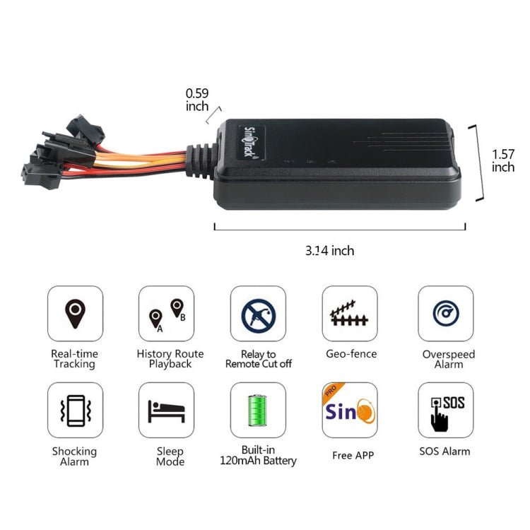 SinoTrack 4G 4-wire GPS Car-mounted Motorcycle Anti-theft Positioning Tracker, Specifications: With Accessories - Car Tracker by SinoTrack | Online Shopping UK | buy2fix