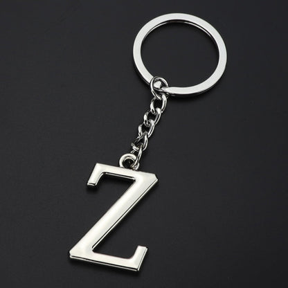 Double-Sided Three-Dimensional Plating Alphabet Keychain, Style: Z - Key Rings by buy2fix | Online Shopping UK | buy2fix