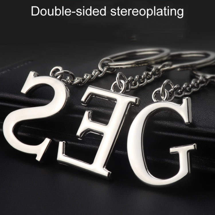 Double-Sided Three-Dimensional Plating Alphabet Keychain, Style: O - Key Rings by buy2fix | Online Shopping UK | buy2fix