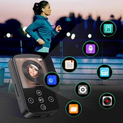 MP3 Bluetooth Music Player HIFI Sports Clip Touch Screen MP4, Memory: 128GB(Black) - MP3 Player by buy2fix | Online Shopping UK | buy2fix