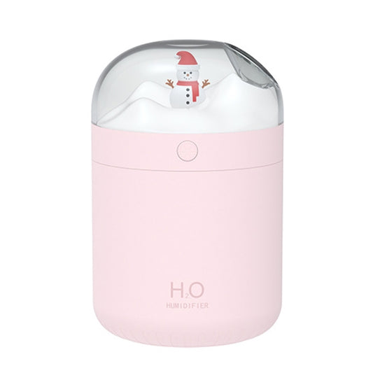 500ml Snowman Humidifier USB Desktop Large Capacity Colorful Ambient Light Air Humidifier(Pink) - Air Purifiers & Accessories by buy2fix | Online Shopping UK | buy2fix