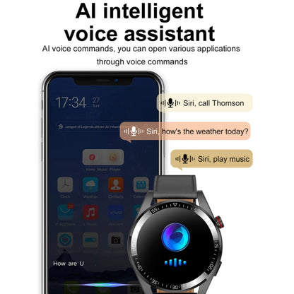 1.43 inch AMOLED Screen Smartwatch Heart Rate Blood Pressure Monitoring Bluetooth Talking Sports Watch, Color: Silver Leather Strap - Smart Watches by buy2fix | Online Shopping UK | buy2fix