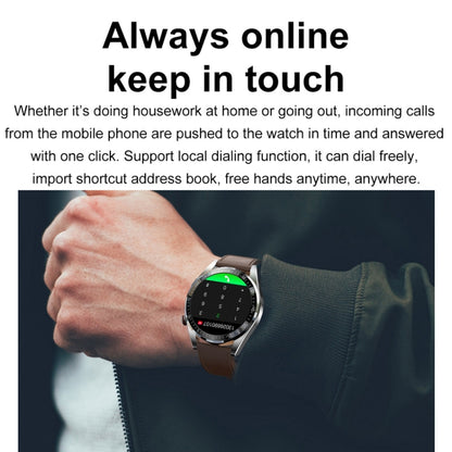 1.43 inch AMOLED Screen Smartwatch Heart Rate Blood Pressure Monitoring Bluetooth Talking Sports Watch, Color: Black Silicone Strap - Smart Watches by buy2fix | Online Shopping UK | buy2fix