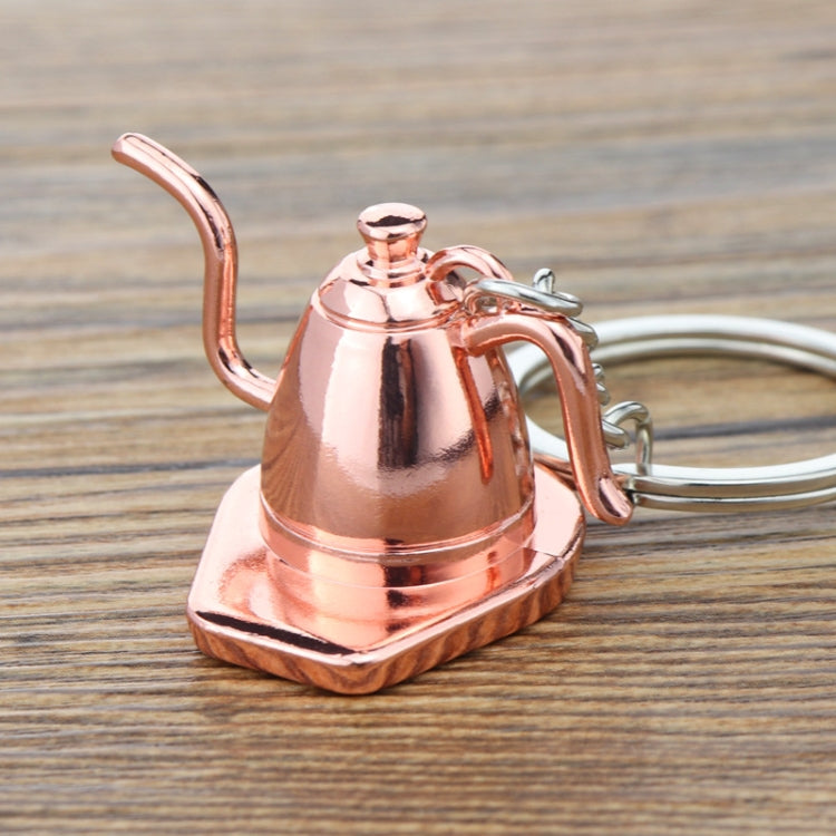 Mini Metal Keychain Coffee Utensils Decorative Pendant, Style: Gooseneck Pot Rose Gold - Key Rings by buy2fix | Online Shopping UK | buy2fix