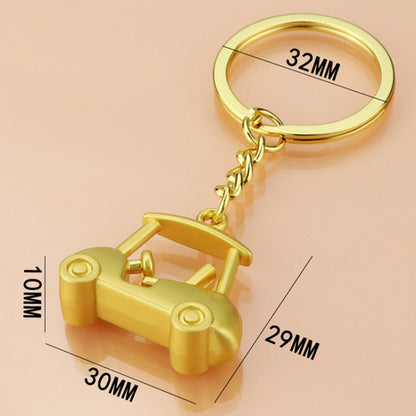 Three- Dimensional Simulation Golf Ball Car Keychain Decorative Pendant, Color: Gold - Key Rings by buy2fix | Online Shopping UK | buy2fix