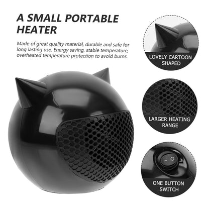 450W Home Desktop Heater Mini Office Hot Air Blower US Plug(Black) - Electric Heaters by buy2fix | Online Shopping UK | buy2fix