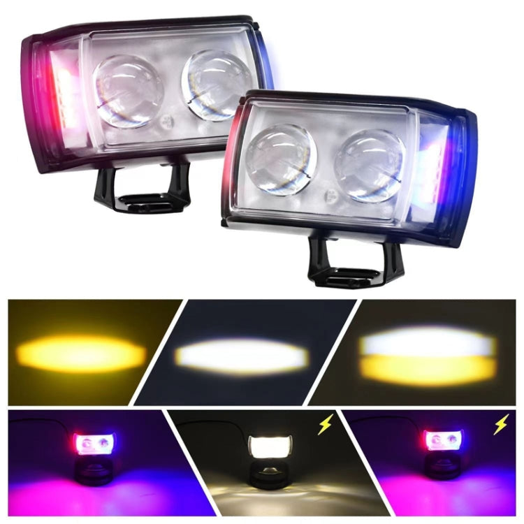 Motorcycle LED Spotlight External Mini Lens High Brightness Flash Headlight Driving Fog Lamps(2 Lens) - Headlights by buy2fix | Online Shopping UK | buy2fix