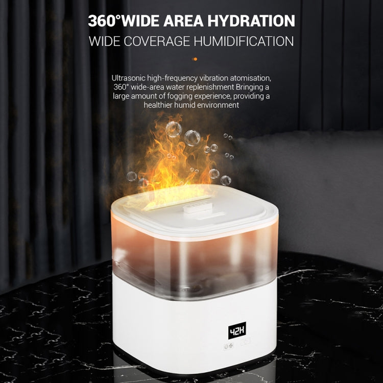 JSQ-58 1.1L large Capacity Digital Display Flame Atomization Humidifier, Color: Black Silver(EU Plug) - Air Purifiers & Accessories by buy2fix | Online Shopping UK | buy2fix