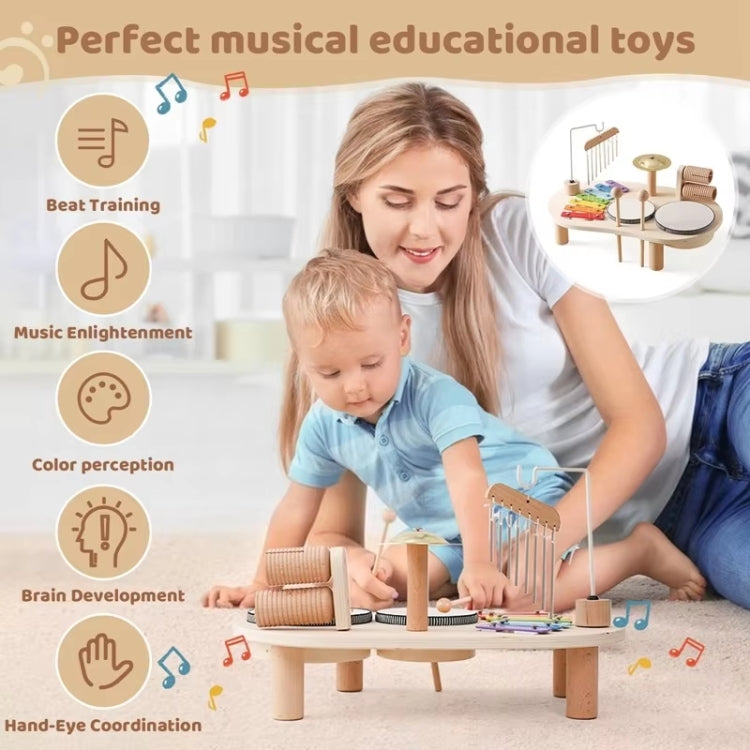 Children Wooden Desktop Music Percussion Toy Baby Early Learning Drum Enlightenment Toy, Style: Music Stand - Musical Instrument Toys by buy2fix | Online Shopping UK | buy2fix