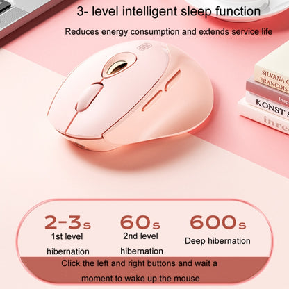 Inphic DR801 2.4G+Bluetooth 5.0/4.0 Wireless Mouse USB Tri-Mode Mute Rechargeable Girls Office Home Gaming Mouse(Pink) - Wireless Mice by Inphic | Online Shopping UK | buy2fix