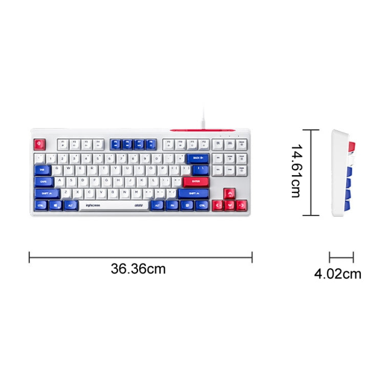 Inphic K902 Wired Keyboard 87 Keys Mute Light-up Mecha Office Home Gaming Computer Keyboard(Blue White) - Wired Keyboard by Inphic | Online Shopping UK | buy2fix