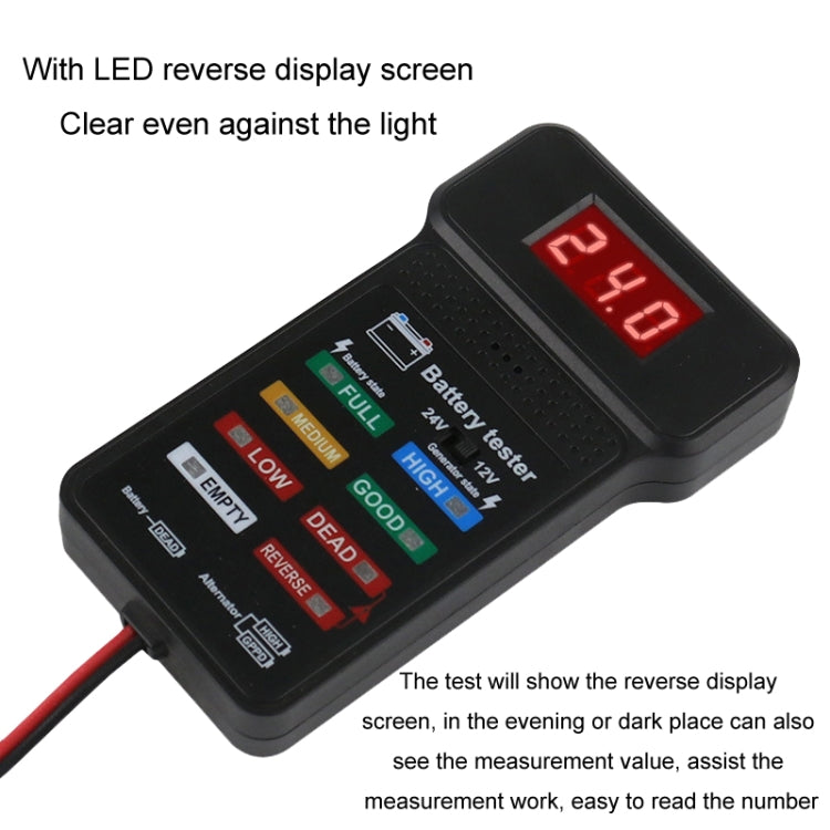 12/24V Battery Tester Car Battery Checker Electricity Capacity Tester - Electronic Test by buy2fix | Online Shopping UK | buy2fix