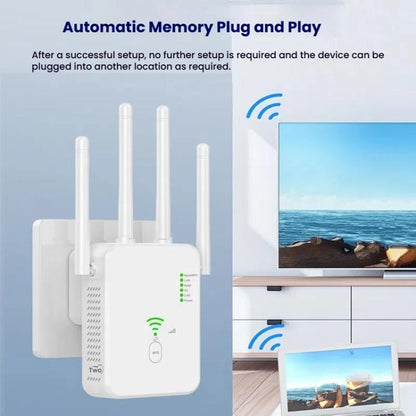 Urant U10 300Mbps 2.4G Wireless Repeater WiFi Signal Amplifier With 4 Antennas EU Plug White - Broadband Amplifiers by Urant | Online Shopping UK | buy2fix