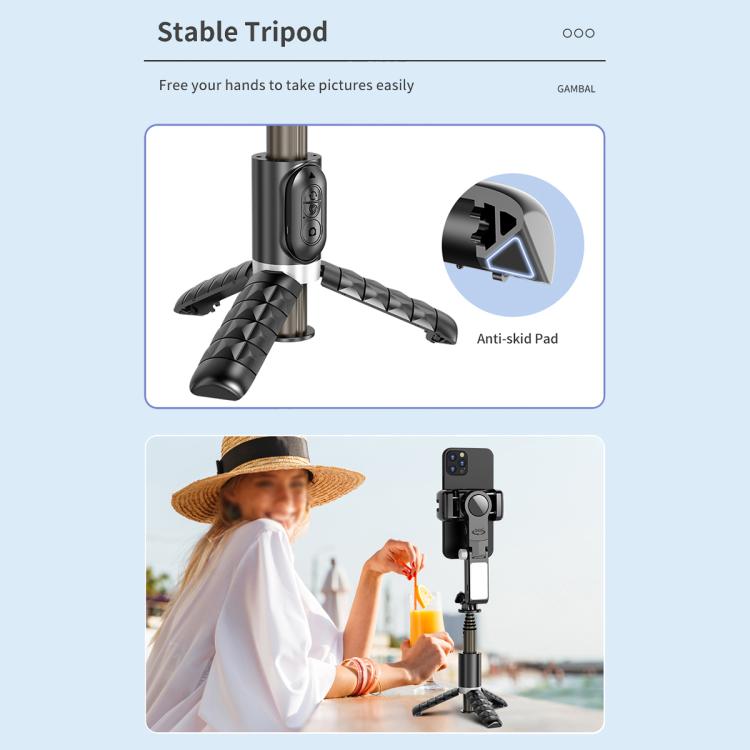 TokQi Q18 Desktop Wireless Remote Control Handheld Gimbal Stabilizer Fill Light Selfie Stick Tripod(Black) - Selfie Sticks by TokQi | Online Shopping UK | buy2fix