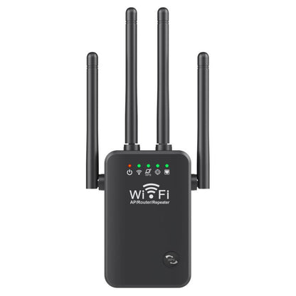 Urant U9 300Mbps 2.4G Wireless Repeater WiFi Signal Amplifier Support WPS Quick Setting UK Plug Black - Broadband Amplifiers by Urant | Online Shopping UK | buy2fix